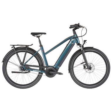 Bicicleta de paseo eléctrica WINORA SINUS N8 TRAPEZ Azul petróleo 2023 0